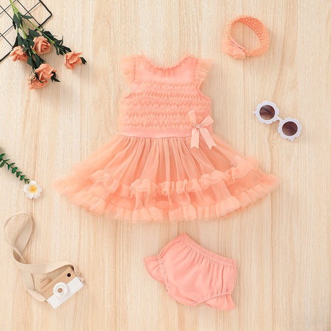 Nihaojewelry cute short-sleeved baby dress two-piece set wholesale NHLF384500's discount tags
