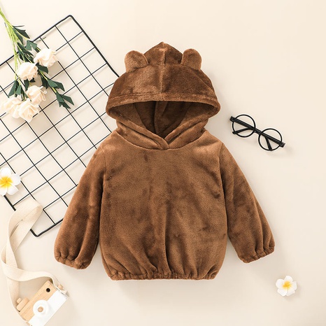 Nihaojewelry children's cute brown hooded sweatershirt wholesale  NHLF384509's discount tags