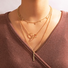 Nihaojewelry wholesale jewelry bohemian long strip pendant cross ring multi-layer necklace
