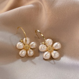 Nihaojewelry wholesale jewelry simple pearl flower alloy earringspicture10