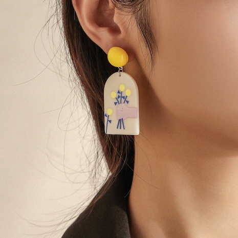 Großhandel Schmuck unregelmäßiges Farbmuster Acryl einfache Ohrringe Nihaojewelry's discount tags