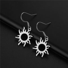 wholesale jewelry hollow sun flower stainless steel earrings nihaojewelry