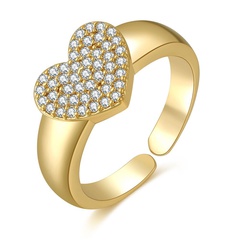 Wholesale Jewelry Heart  Micro-inlaid Zircon Ring Nihaojewelry