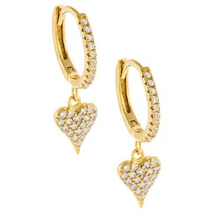 vente en gros bijoux plein diamant en forme de coeur mode boucles d'oreilles collier Nihaojewelry