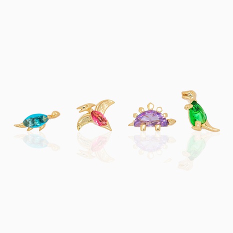 wholesale jewelry dinosaur color zirconium copper cute ear bone nail Nihaojewelry's discount tags