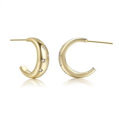 wholesale jewelry star C-shaped copper simple style earrings Nihaojewelry