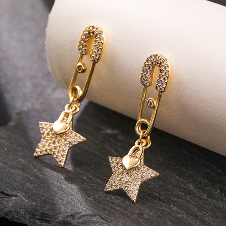 wholesale jewelry creative pin five-pointed star earrings Nihaojewelry's discount tags