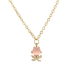 wholesale jewelry cherry peach tropical fruit pendant copper inlaid zircon necklace nihaojewelry