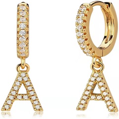 wholesale jewelry English alphabet micro-inlaid zircon earrings Nihaojewelry