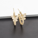wholesale jewelry butterfly Cshaped microinlaid zircon earrings Nihaojewelrypicture12
