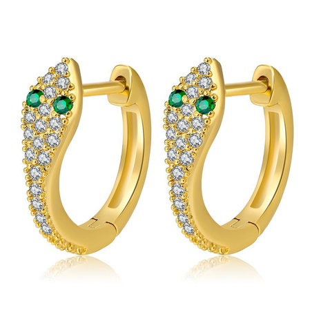 wholesale jewelry gem snake shape micro-inlaid zircon fashion ear buckle Nihaojewelry's discount tags