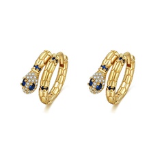 wholesale jewelry sapphire snake micro-inlaid zircon fashion earrings Nihaojewelry