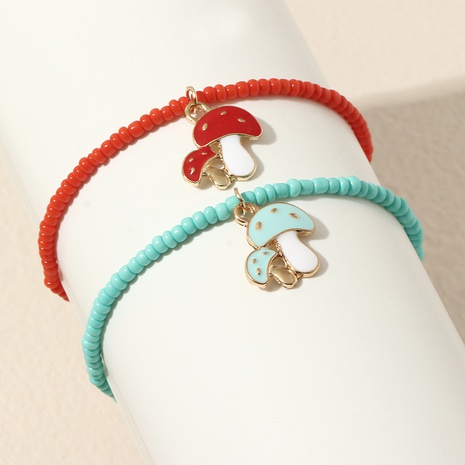 wholesale jewelry ethnic hand-worn colorful rice bead mushroom bracelet Nihaojewelry's discount tags