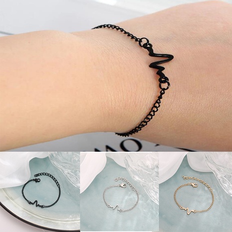 wholesale jewelry simple lightning wave bracelet Nihaojewelry NHYI384951's discount tags