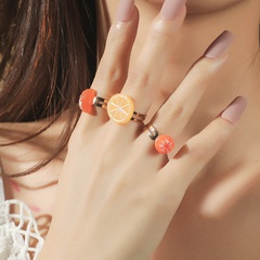 wholesale jewelry fruit orange acrylic ring set Nihaojewelry