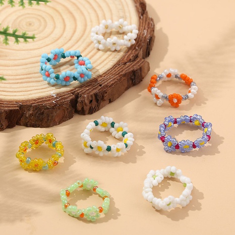 wholesale jewelry hand-woven flower rice bead ring Nihaojewelry's discount tags