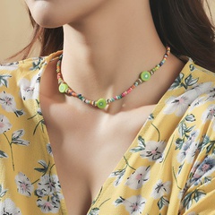 wholesale jewelry kiwi fruit rice beaded woven necklace nihaojewelry