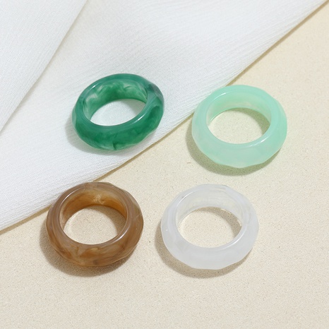 Joyería al por mayor anillo de resina acrílica de color caramelo geométrico Nihaojewelry's discount tags