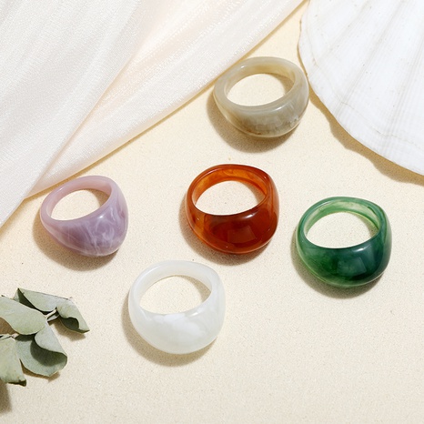 Al por mayor joyería retro color caramelo anillo de resina geométrica Nihaojewelry's discount tags