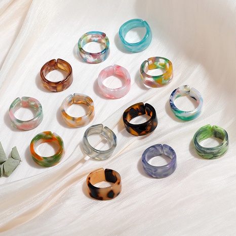 Großhandel Schmuck Retro-Schmierfarbe Acryl geometrischer Ring Nihaojewelry's discount tags