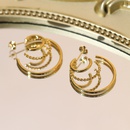 vente en gros bijoux boucles d39oreilles de mode en acier inoxydable cercle  trois couches Nihaojewelrypicture13