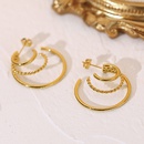 vente en gros bijoux boucles d39oreilles de mode en acier inoxydable cercle  trois couches Nihaojewelrypicture14