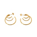 vente en gros bijoux boucles d39oreilles de mode en acier inoxydable cercle  trois couches Nihaojewelrypicture15