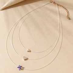 Großhandel Schmuck Glas Stern Schmetterling Herz Anhänger mehrschichtige Halskette nihaojewelry