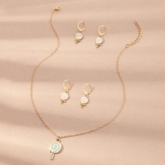 Nihaojewelry wholesale jewelry simple lollipop pendant earrings necklace five-piece set