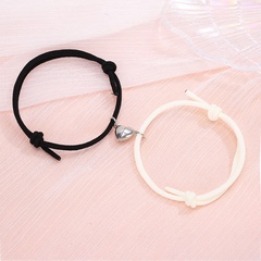 wholesale jewelry simple alloy heart magnet attracting bracelet set Nihaojewelry