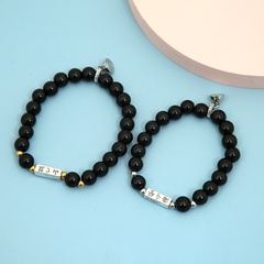 wholesale jewelry imitation obsidian beads bracelet a pair of set nihaojewelry