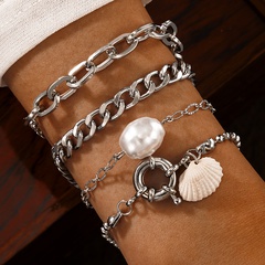 Nihaojewelry wholesale jewelry new fashion shell pearl chain bracelet 4-piece set