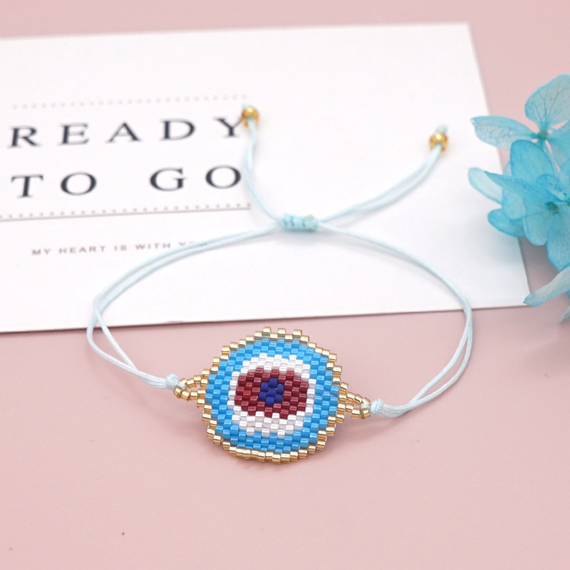 Nihaojewelry wholesale accessories ethnic style Miyuki beads woven blue eyes bracelet