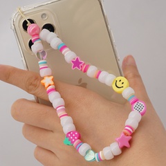 wholesale accessories acrylic mixed color soft pottery fruit mobile phone chain Nihaojewelry