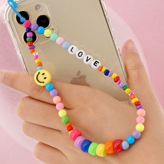 wholesale accessories letter rice beads smiling mobile phone chain Nihaojewelry