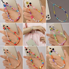 wholesale accessories bohemian soft pottery heart fruit woven mobile phone chain Nihaojewelry