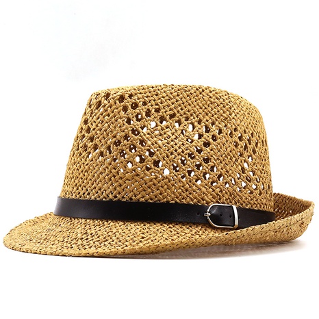 vente en gros accessoires pare-soleil ceinture creuse chapeau de paille jazz décontracté's discount tags