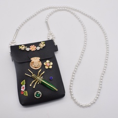 wholesale jewelry casual with rose pattern bag diagonal pearl waist chain nihaojewelry