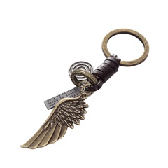 wholesale vintage angel wings cowhide keychain Nihaojewelry