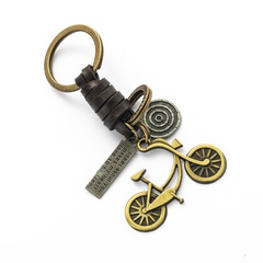 Wholesale Accessories Creative Bicycle Leather Woven Metal Keychain Nihaojewelry