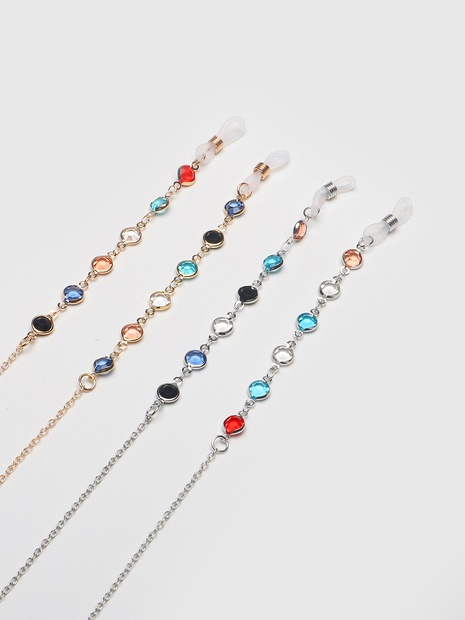 wholesale accessories two-piece colorful glass copper glasses chain Nihaojewelry's discount tags