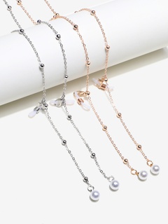 wholesale accessories two-piece copper clip beads pearl glasses chain Nihaojewelry