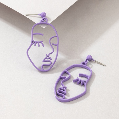 Nihaojewelry bijoux en gros coréen nouvelles boucles d'oreilles visage d'ange violet's discount tags