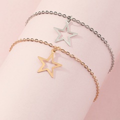 Nihaojewelry wholesale jewelry simple metal five-pointed star pendent bracelet set