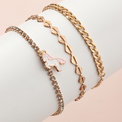 Nihaojewelry wholesale jewelry simple golden chain unicorn pendent bracelet