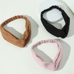 Nihaojewelry wholesale jewelry Korean lattice stripes cross-knotted elastic hairband set