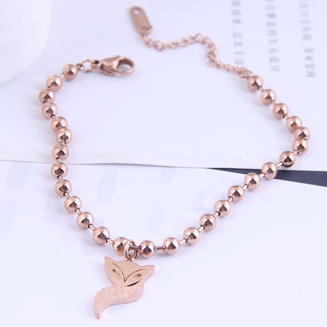 Nihaojewelry wholesale jewelry Fashion Concise Fox Pendent Titanium Steel Bracelet's discount tags