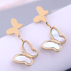 Nihaojewelry wholesale jewelry Korean Shell Butterfly Titanium Steel Earrings