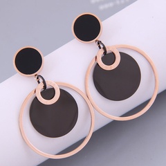 Nihaojewelry wholesale jewelry Korean multi-layer circle titanium steel earrings