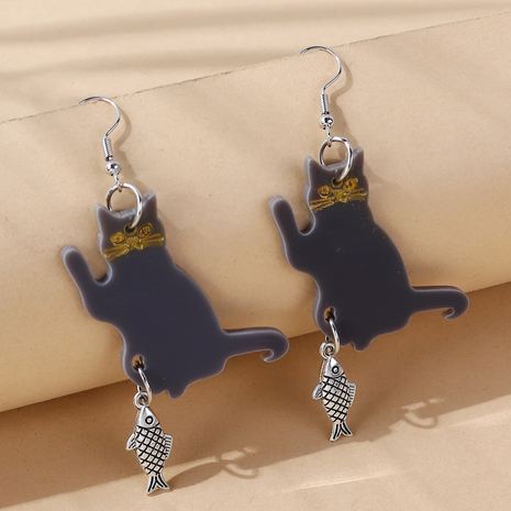 Nihaojewelry wholesale jewelry creative small fish kitten acrylic earrings's discount tags